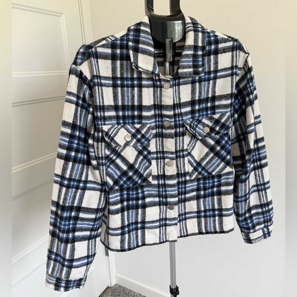 Plaid Button-Up Jacket - Picture 1 of 2